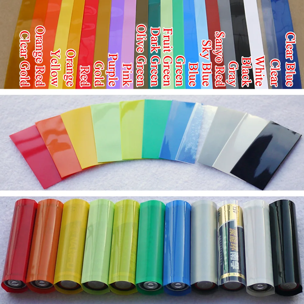 Shrink Sleeve Pvc - 25~500pcs Selongsong Baterai PVC Heat Shrink