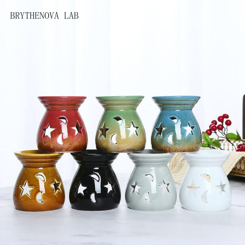 Candle Supplies Essential Oils - Pembakar Aroma Porselen Berbentuk Bintang Bulan,